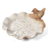 Charlestown Porcelaine Bird on Leaf 6-inch Shallow Dish for Candy, Nuts, or Soap