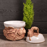 Charlestowne Porcelaine American Handmade Sea Creatures Sugar Bowl, Each One Unique