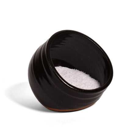 Clay Path Studio Handmade American Pottery Open Salt Cellar, Espresso