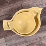 Creative Co-Op Ceramic Bird Shaped Bowls, Set of 2, Yellow