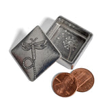 Crosby & Taylor Dragonfly and Dandelion Tiny Pewter Sentiment Box with Pennies