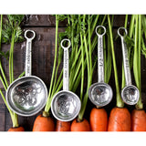Crosby & Taylor Farm to Table Handmade Pewter Measuring Spoon Set with Display Post