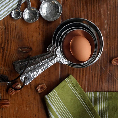 Crosby & Taylor Roman Pewter Measuring Cups and Spoons with Display Post, 9-piece Set