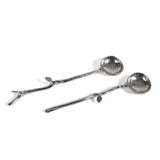 Crosby & Taylor Twig Pewter Condiment Spoons, Set of 2