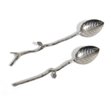 Crosby & Taylor TWIGS2032 Pewter Twig Condiment Spoons, Set of 2
