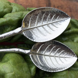 Crosby & Taylor Pewter Twig Condiment Spoons, Set of 2