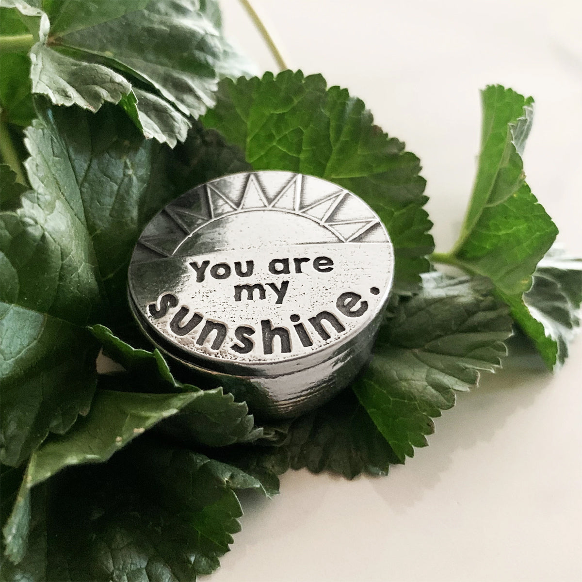 Crosby & Taylor You Are My Sunshine 1-1/4" Tiny Pewter Sentiment Box