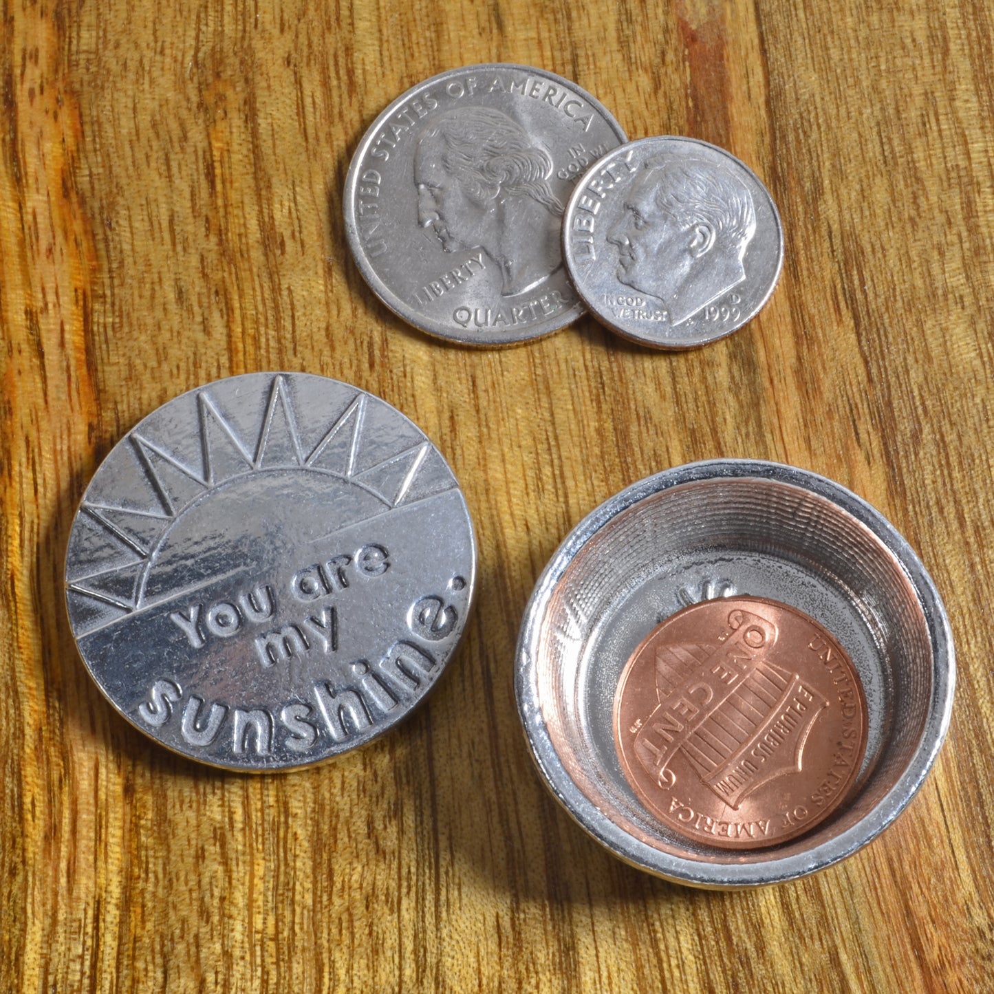 Crosby & Taylor You Are My Sunshine 1-1/4" Tiny Pewter Sentiment Box