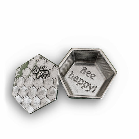 Crosby & Taylor Honeybee Be Happy Tiny Pewter Sentiment Box