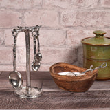 Crosby & Taylor Twig Pewter Measuring Spoon Set with Display Post, Lead-Free, Handmade in the USA