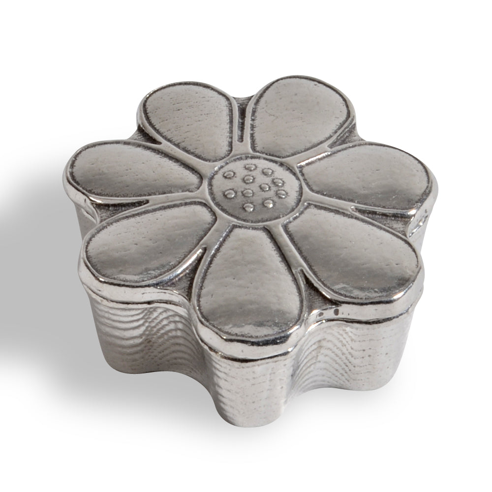 Crosby & Taylor Daisy Flower 1-1/2" Tiny Pewter Sentiment Box