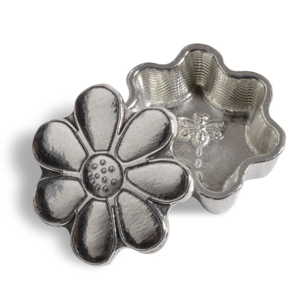 Crosby & Taylor Daisy Flower 1-1/2" Tiny Pewter Sentiment Box