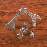 Crosby & Taylor 4-inch Miniature Handmade American Pewter Nativity, 4-Piece Set