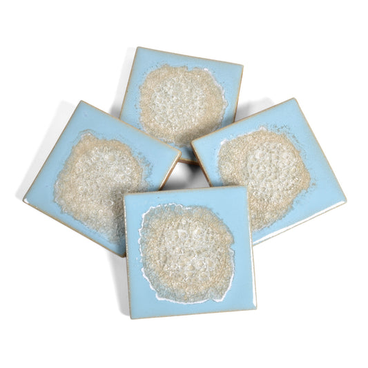 Dock 6 Pottery Crackled Glass Geode Coaster, Set of 4