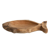 Hand-Carved 8 x 4-inch Mango Wood Decorative Fish-Shaped Dish, Each One Unique