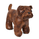 Leather-Look Fabric 13-inch Standing Dog Figurine