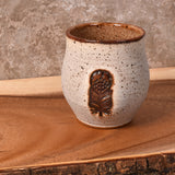 Dirty Dog Pottery Handmade 8-ounce Feather Tumbler in Speckled Ivory for Tea, Espresso, Wine, Sake