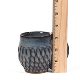 Dirty Dog Pottery Handmade Carved Mini Mug for Tea, Espresso, Shades of Blue