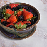 Dock 6 Pottery Handmade Berry Bowl/Colander with Plate