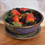 Dock 6 Pottery Handmade Berry Bowl/Colander with Plate