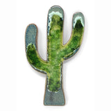 Dock 6 Pottery Saguaro Cactus Trivet with Fused Glass, Jungle Green