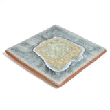 Dock 6 Pottery 5.5-inch Square Trivet with Fused Glass