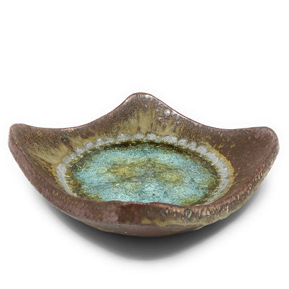 Dock 6 Pottery Wonton Dish with Fused Glass, Large