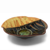 Dock 6 Pottery Pinched Rim Bowl with Fused Glass, Toasted Marshmallow