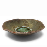 Dock 6 Pottery Pinched Rim Bowl with Fused Glass, Copper