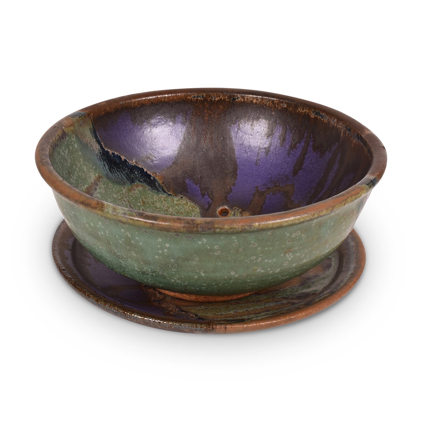 Dock 6 Pottery Handmade Berry Bowl/Colander with Plate