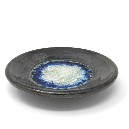 Dock 6 Pottery Small Wasabi/Trinket Dish with Fused Glass