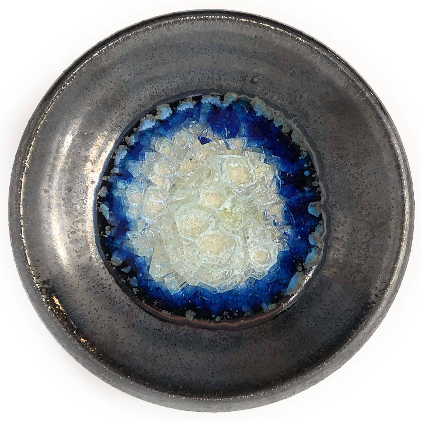 Dock 6 Pottery Small Wasabi/Trinket Dish with Fused Glass