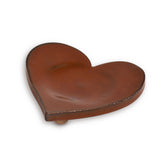 Dock 6 Pottery Heart-Shaped Handmade Spoon Rest / Ring Holder, Cinnamon Red