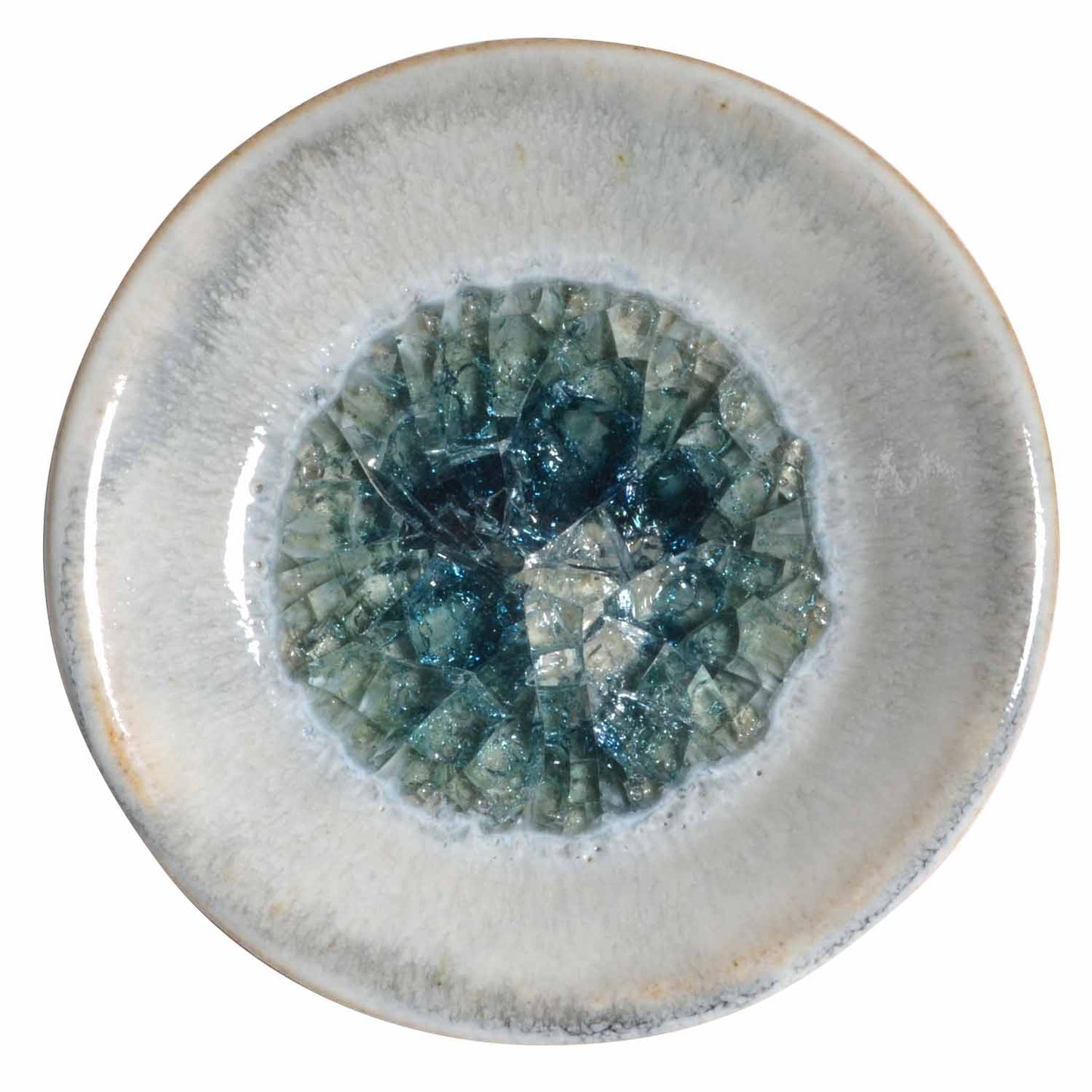 Dock 6 Pottery Small Wasabi/Trinket Dish with Fused Glass