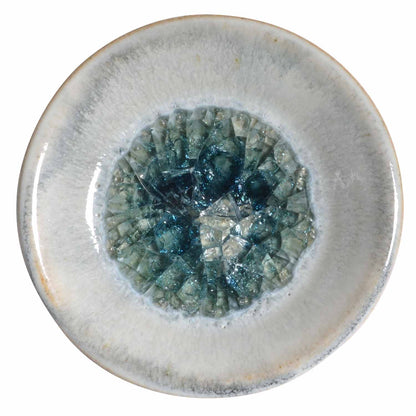 Dock 6 Pottery Small Wasabi/Trinket Dish with Fused Glass