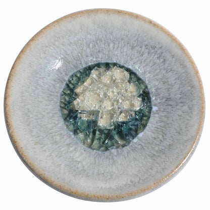 Dock 6 Pottery Small Wasabi/Trinket Dish with Fused Glass