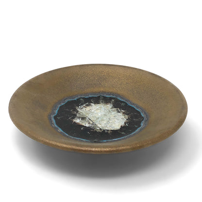 Dock 6 Pottery Small Wasabi/Trinket Dish with Fused Glass