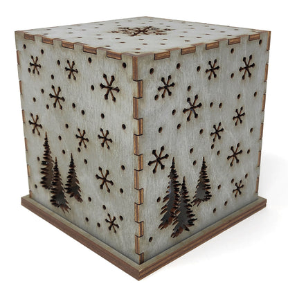 Doles Orchard Snowflakes 4.5-inch Laser-Cut Luminary with LED Tealight, Blue