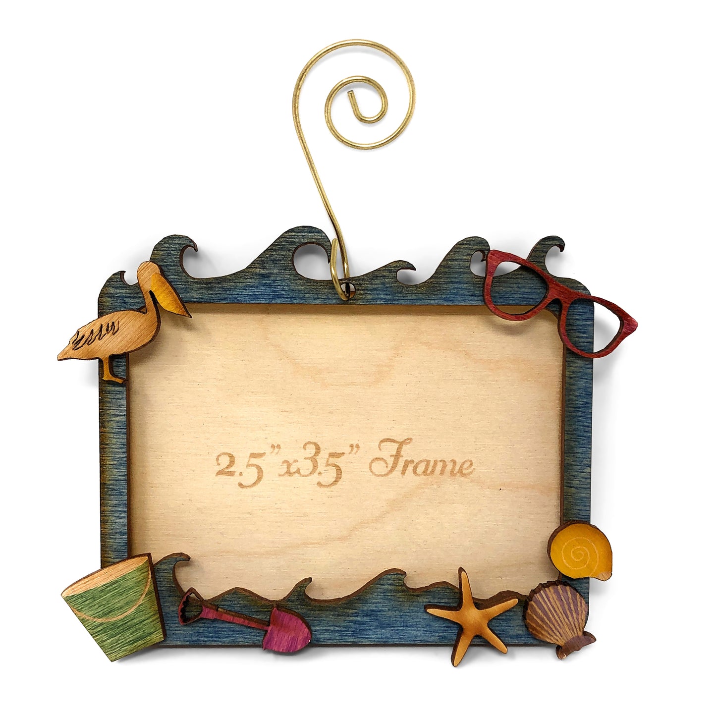Doles Orchard Laser-Cut Wood Magnetic Photo Ornament, Coastal