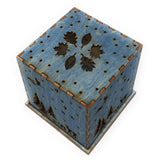 Doles Orchard Woodlands 4.5-inch Laser-Cut Luminary with LED Tealight, Blue