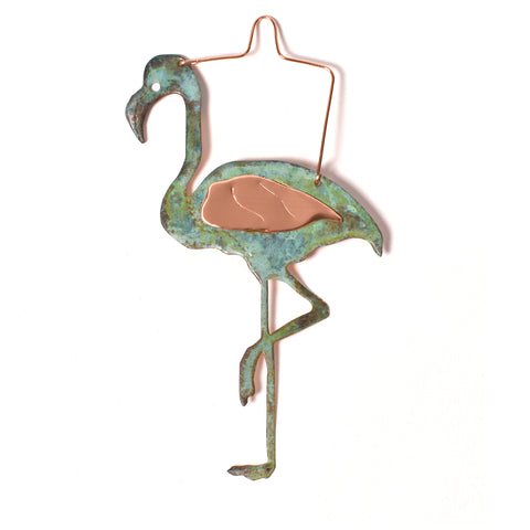 Dos Damas Designs Flamingo Copper Ornament