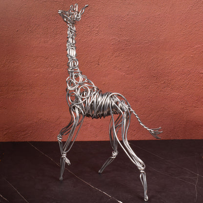 Drawn Metal Studios Giraffe 16-inch Aluminum Wire Sculpture