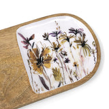 Watercolor Wildflowers Oval Wooden Serving Board