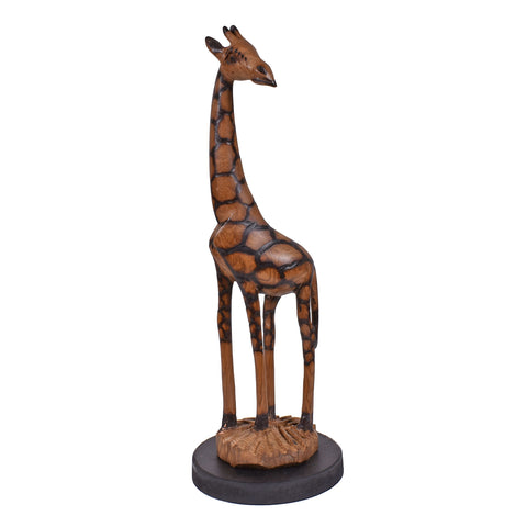 Giraffe 13" Hand Carved Olive Wood Figurine from Zimbabwe