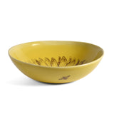 Gleena Handmade Porcelain Serving Bowl, Sunflower, Mustard Yellow