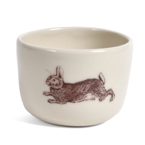 Gleena Handmade Porcelain 6-ounce Teacup, Rabbit, Ivory