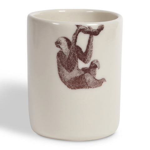 Gleena Handmade Porcelain Mug, Sloth, Ivory