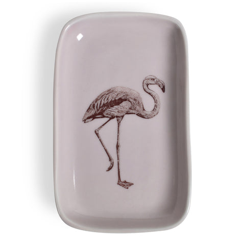 Gleena Handmade Porcelain Small Tray, Flamingo, Lilac
