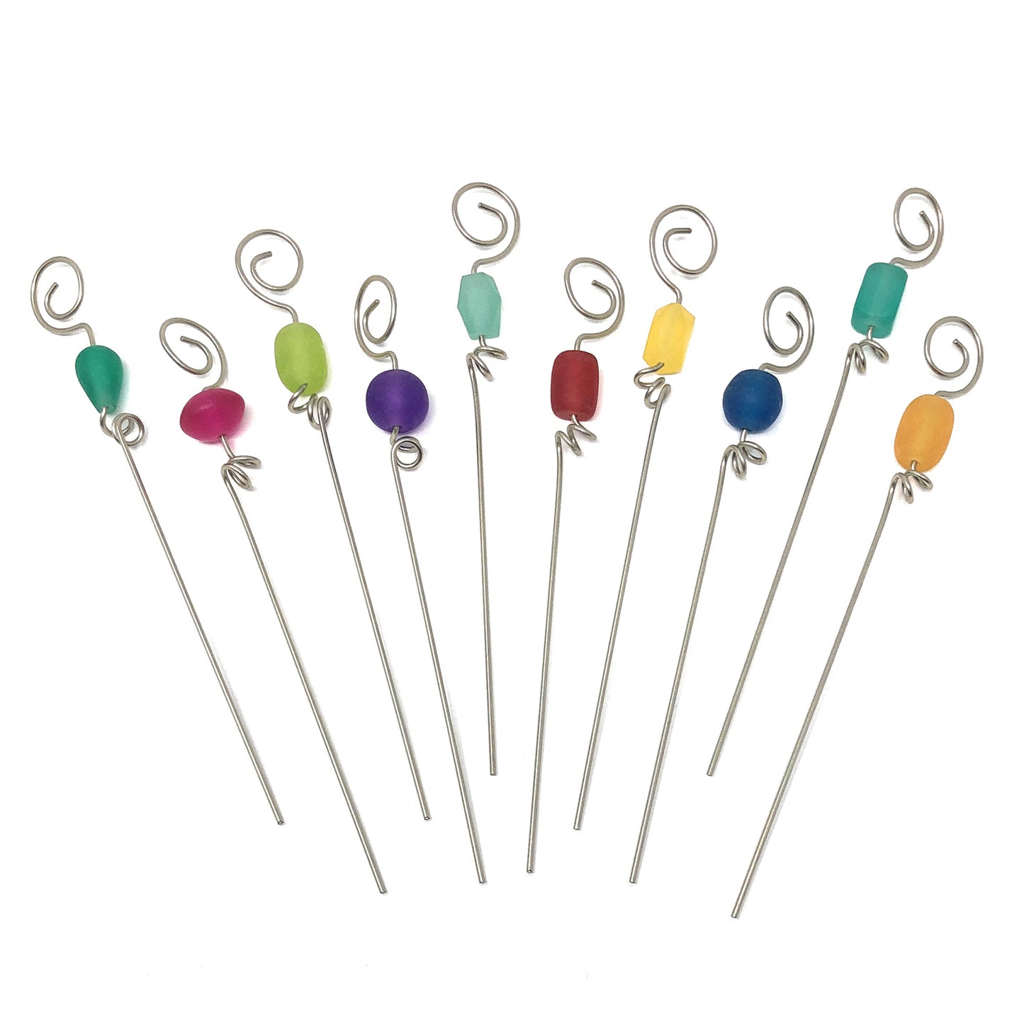 Gone Home Handmade Beaded Garnish Picks, Multicolor, Set of 10