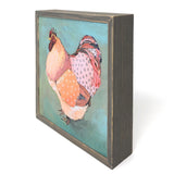 Patchwork Rooster by Emily Reid 6 x 6 Mini Framed Canvas